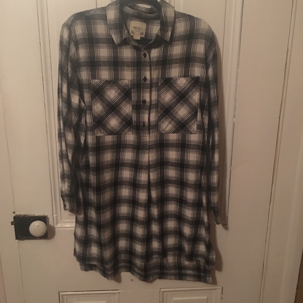 Forever21 plaid shirt dress